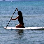 standup paddling, board, paddling board, woman, paddle, water sports, leisure time, greece